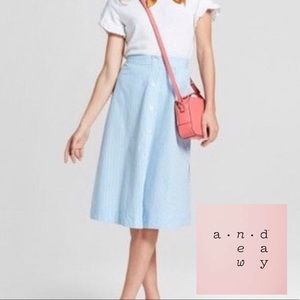 NEW Striped button front A line Skirt